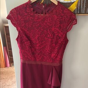 Elegant Burgundy Lace Dress